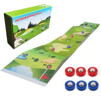 Golf Obstacle Sliding Tabletop Shuffleboard Game Set