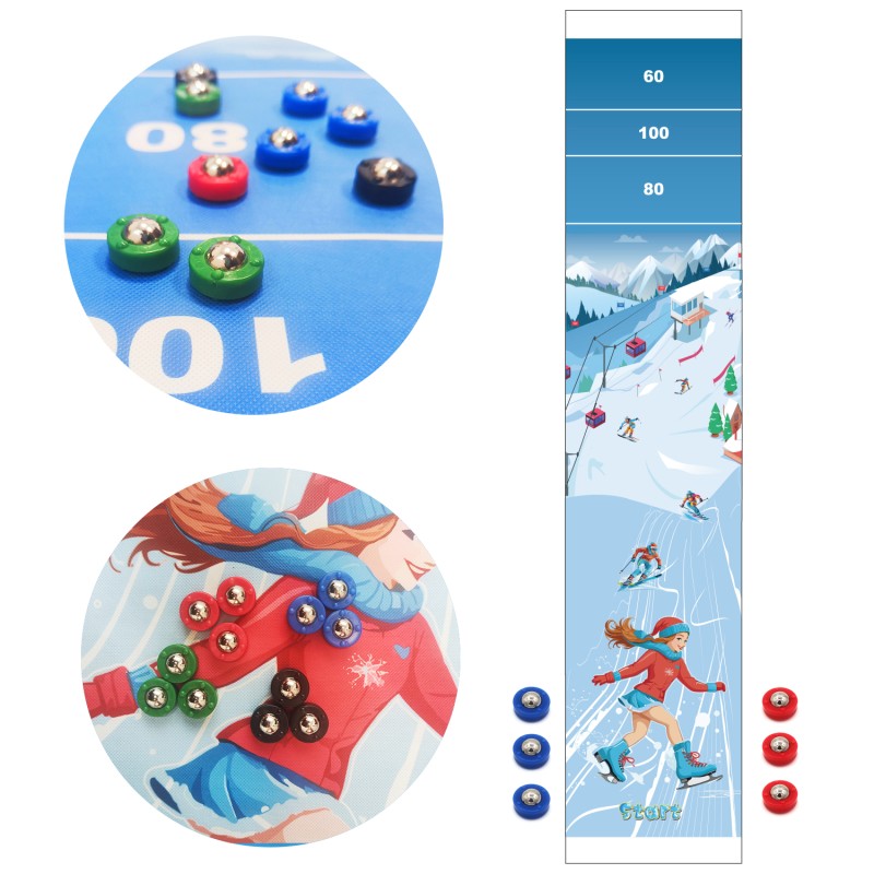 Large 80.7" Skiing Game with Slope Style, Ice Curl Push Board Game for Thanksgiving Large 80.7" Skiing Game with Slope Style, Ice Curl Push Board Game for Thanksgiving