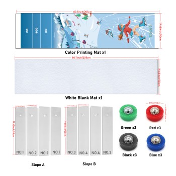 Large 80.7" Skiing Game with Slope Style, Ice Curl Push Board Game for Thanksgiving