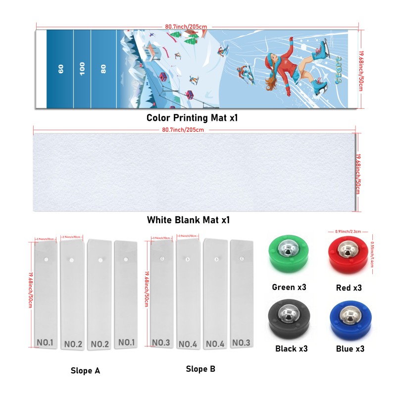 Large 80.7" Skiing Game with Slope Style, Ice Curl Push Board Game for Thanksgiving Large 80.7" Skiing Game with Slope Style, Ice Curl Push Board Game for Thanksgiving