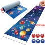 Space Explorer Themed Micro Shuffleboard Table Game for Kids, Action-Packed Plastic Mini Curling Board Set, Ideal for Children Ages 6-8
