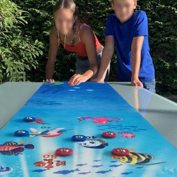 Underwater World Table Top Shuffleboard Curling Game Set (11"x 47.25")| Portable Family Games for Indoor and Outdoor Fun